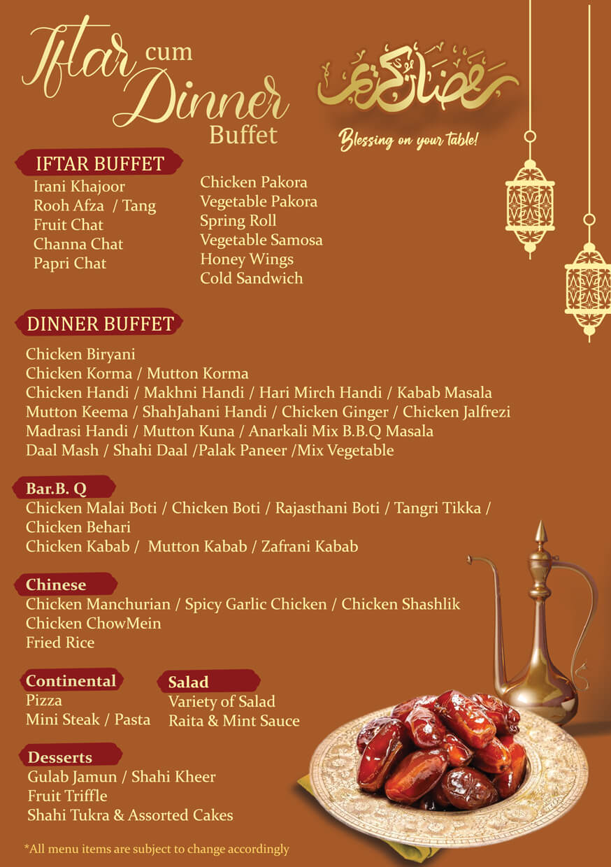 anarkali restaurant iftar buffet menu